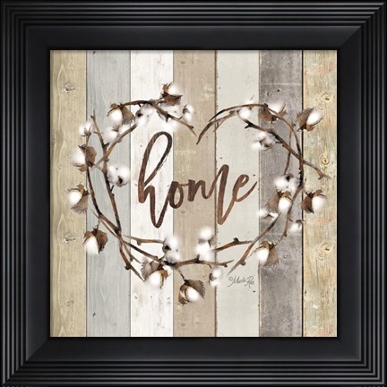 Framed Home Cotton Wreath Print