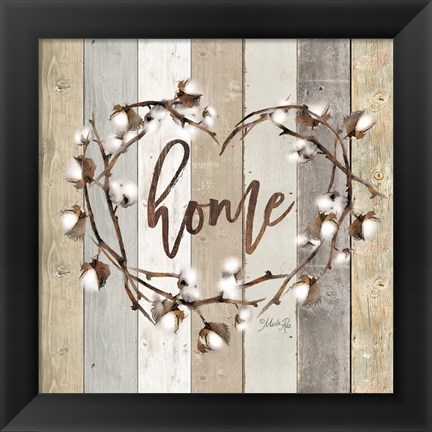 Framed Home Cotton Wreath Print