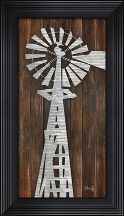 Framed Metal Windmill Print