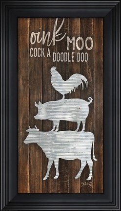 Framed Metal Farm Animal Stack Print