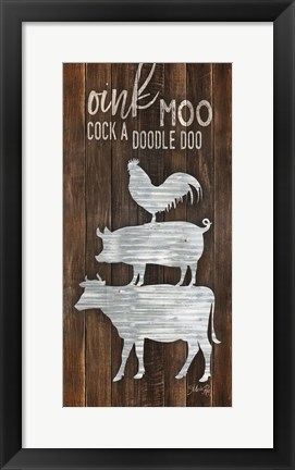 Framed Metal Farm Animal Stack Print