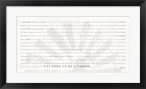 Framed Simple Born to be a Farmer Print