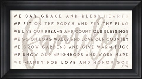 Framed Simple We are Family Print