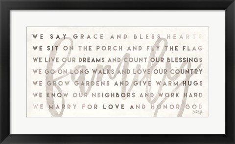 Framed Simple We are Family Print