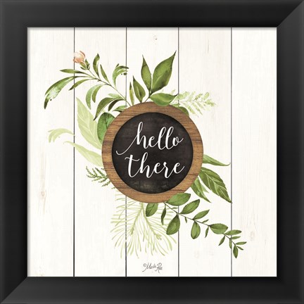 Framed Hello There Greenery Print