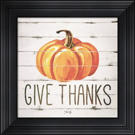 Framed Give Thanks Pumpkin Print