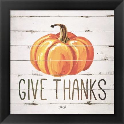 Framed Give Thanks Pumpkin Print