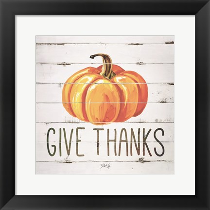 Framed Give Thanks Pumpkin Print