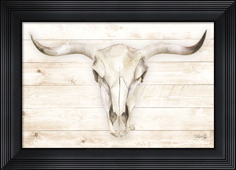 Framed Cow Skull Print