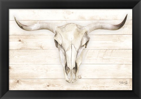 Framed Cow Skull Print