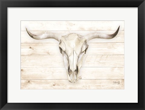 Framed Cow Skull Print