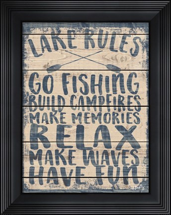 Framed Lake Rules Print