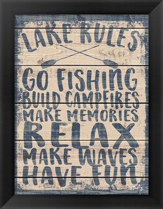 Framed Lake Rules Print