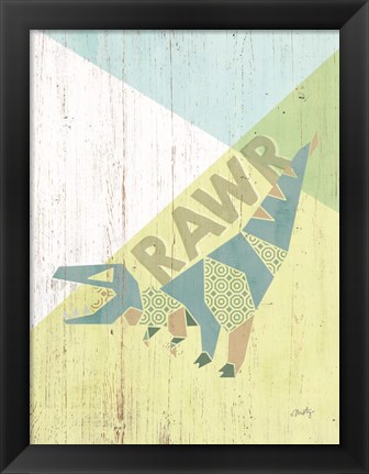 Framed Rawr Dinosaur Print