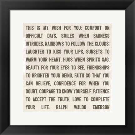 Framed This is My Wish for You Print