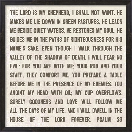 Framed Lord is My Shepherd Print