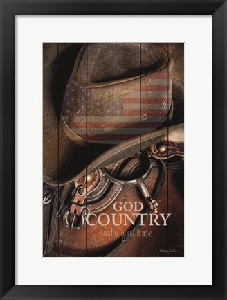 Framed God Country Print