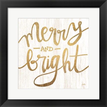 Framed Merry &amp; Bright Print