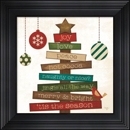 Framed Christmas Tree Sentiments Print