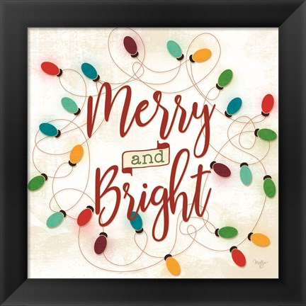 Framed Merry &amp; Bright Print