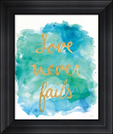 Framed Sea Glass Saying Love Print