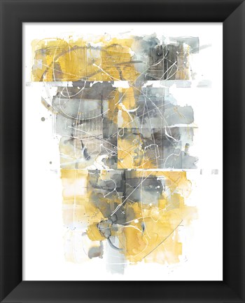 Framed Moving In and Out of Traffic I Yellow Grey Print