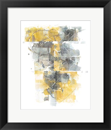 Framed Moving In and Out of Traffic I Yellow Grey Print