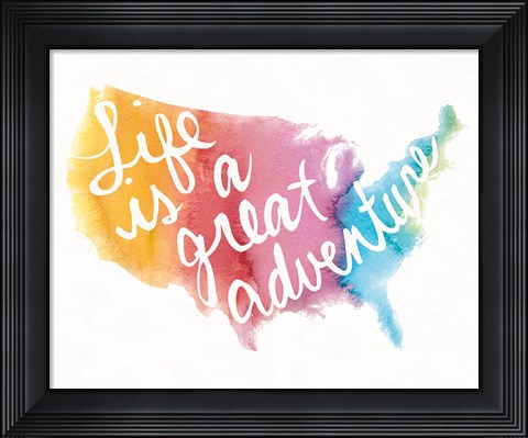Framed Watercolor USA Print