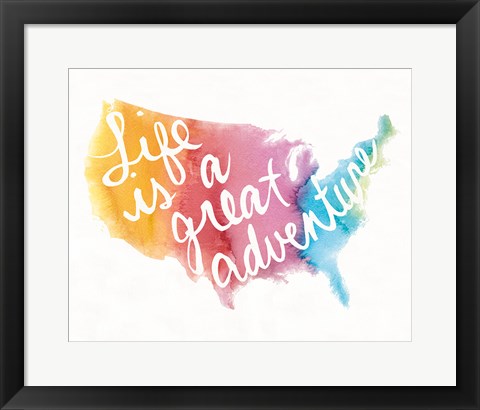 Framed Watercolor USA Print