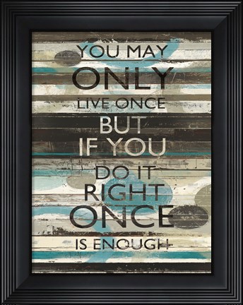 Framed Blue Zephyr Quote I v2 Print