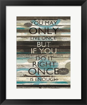 Framed Blue Zephyr Quote I v2 Print