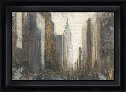Framed Urban Movement I NY Neutral Crop Print