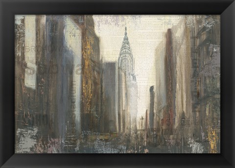 Framed Urban Movement I NY Neutral Crop Print