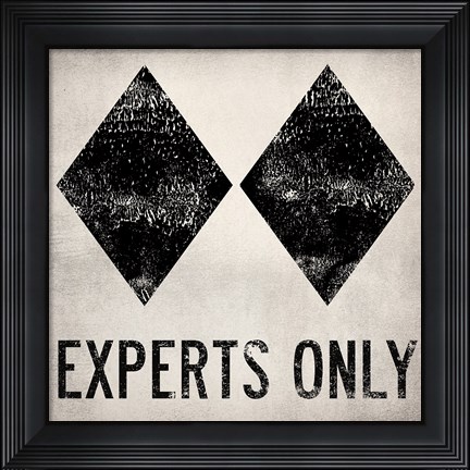Framed Experts Only White Print