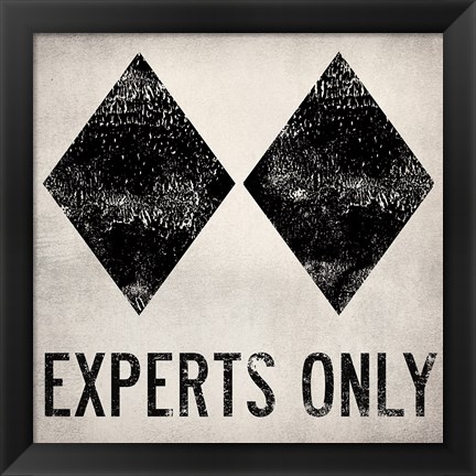 Framed Experts Only White Print