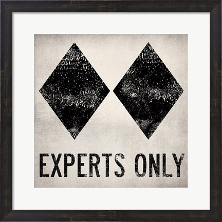 Framed Experts Only White Print