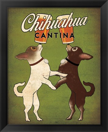 Framed Double Chihuahua v2 Print