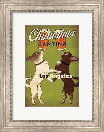 Framed Double Chihuahua Los Angeles Print