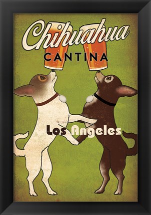 Framed Double Chihuahua Los Angeles Print