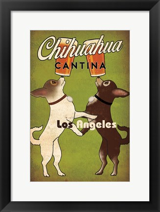 Framed Double Chihuahua Los Angeles Print