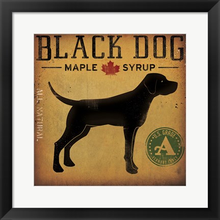 Framed Black Dog at Show No VT Print