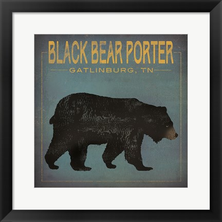 Framed Black Bear Porter Print