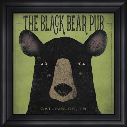 Framed Black Bear Pub Print