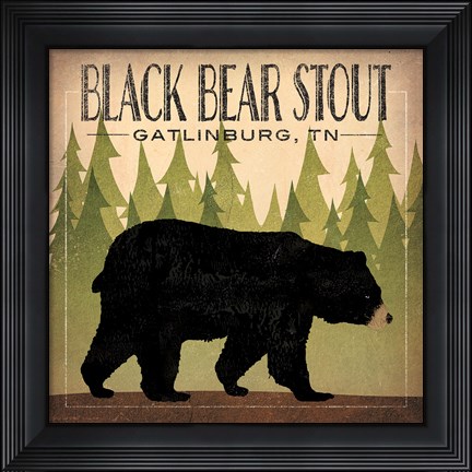 Framed Take a Hike Bear Black Bear Stout Print