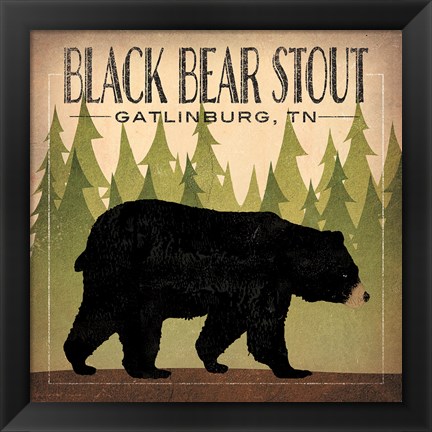 Framed Take a Hike Bear Black Bear Stout Print