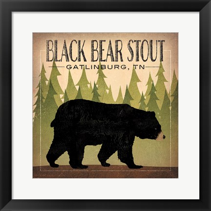 Framed Take a Hike Bear Black Bear Stout Print