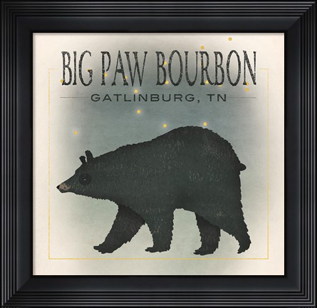 Framed Ursa Major Big Paw Bourbon Print