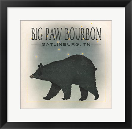 Framed Ursa Major Big Paw Bourbon Print