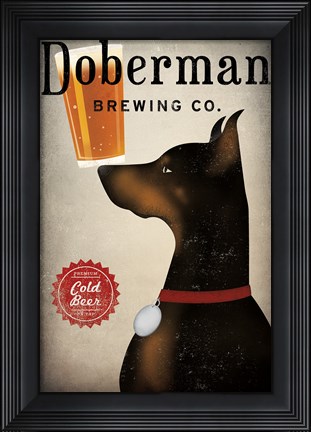 Framed Doberman Brewing Company Print