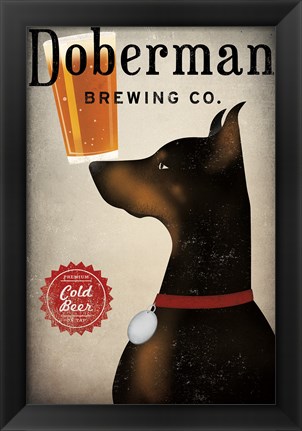 Framed Doberman Brewing Company Print